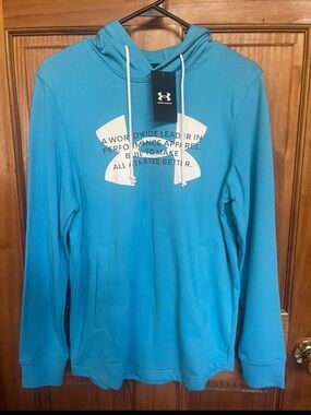 Under Armour Bright Teal Pullover Hoodie with White Logo